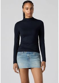 Levi's Langarmshirt LEVI'S, Damen, Gr. XS (34), anthrazit, Jersey, Obermaterial: 92% Viskose, 8% Elasthan, figurbetont h&uuml;ftlang, Shirts Langarmshirt