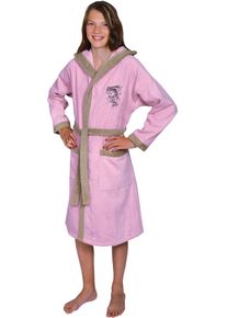 W&ouml;rner Kinderbademantel W&Ouml;RNER "Angel" Gr. 116, rosa (altrosa), L:75cm, Baumwoll-Webfrottier, Hausm&auml;ntel, Kinderbademantel, mit Stickerei, mit Tasche, maschinenwaschbar, trocknergeeignet