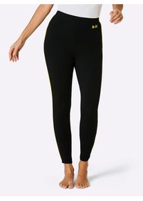 Leggings feel good, Damen, Gr. 44/46, Normalgr&ouml;&szlig;en, schwarz, 95% Baumwolle, 5% Elasthan, gemustert, mehrfarbig, unifarben, Hosen Leggings