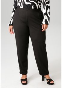 Schlupfhose ANISTON PLUS, Damen, Gr. 46, N-Gr, schwarz, Cr&ecirc;pe, Obermaterial: 95% Polyester, 5% Elasthan, unifarben, l&auml;ssig geschnitten kn&ouml;chelfrei, Hosen Schlupfhose, aus elastischer Scuba-Crep&eacute;-Qualit&auml;t