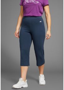 Sporthose Kangaroos, Damen, Gr. 44/46, N-Gr, blau (navy), Jersey, Obermaterial: 95% Baumwolle, 5% Elasthan, unifarben, schmal 3/4-L&auml;nge, Hosen Sporthose, Gro&szlig;e Gr&ouml;&szlig;en, Topseller