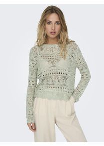 Jacqueline de Yong Rundhalspullover JDY "JDYSUN LAY L/S BOATNECK PULLOV. KNT NOOS", Damen, Gr. XS, beige (desert sage), Strick, Obermaterial: 100% Polyacryl, unifarben, regular fit normal, Rundhals, Pullover Rundhalspullover