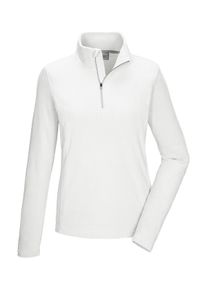 Fleeceshirt Killtec "KSW 101 WMN FLC SHRT", Damen, Gr. 46, wei&szlig; (naturwei&szlig;), Obermaterial: 100% Polyester, Shirts Fleeceshirt, Fleeceshirt mit Stehkragen, warm, Rei&szlig;verschluss mit Kinnschutz