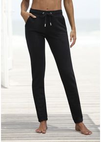 Jogginghose Vivance, Damen, Gr. 44/46, N-Gr, schwarz, angeraute Sweatware, Obermaterial: 50% Polyester, 30% Viskose, 20% Baumwolle, unifarben, Basic, bequem kn&ouml;chellang, Hosen Jogginghose, innen weich angeraut und mit seitlichen Taschen