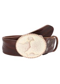 Lederg&uuml;rtel RETTUNGSRING G&Uuml;RTEL, Damen, Gr. 11,5, braun (dunkelbraun), Leder, unifarben, G&uuml;rtel Lederg&uuml;rtel, Schlie&szlig;e &raquo;Heiligenhafen Ros&eacute; Mit Swarovski-Kristall Veredelt&laquo;