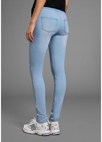Jeansjeggings Arizona, Damen, Gr. 46, N-Gr, blau (bleached), Denim/Jeans, Obermaterial: 63% Baumwolle, 32% Polyester, 5% Elasthan, unifarben, Basic, skinny fit normal, Jeans Jeansjeggings, skinny