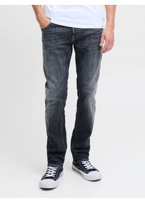 Jack & Jones Slim-fit-Jeans JACK & JONES "JJIGLENN JJCOLE AM 48X 50SPS", Herren, Gr. 32, L&auml;nge 34, blau (blau, denim), Denim/Jeans, Obermaterial: 85% Baumwolle, 13% Polyester, 2% Elasthan, Abriebeffekte, slim fit kn&ouml;chellang, Jeans Slim-fit-Jeans