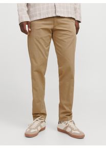 Jack & Jones Chinohose JACK & JONES "JPSTKANE BARRET CHINO NOOS", Herren, Gr. 31, L&auml;nge 32, braun (e.wood), Web, Obermaterial: 98% Baumwolle, 2% Elasthan, unifarben, relaxed fit kn&ouml;chellang, Hosen Chinohose