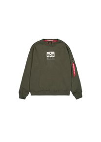 Sweater Alpha Industries "Satin Logo Sweatshirt", Herren, Gr. XL, gr&uuml;n (schwarz olive), Obermaterial: 80% Baumwolle, 20% Polyester, regular fit, Sweatshirts Sweater