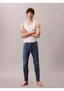 Skinny-fit-Jeans Calvin Klein Jeans "SKINNY JEAN REGEN", Herren, Gr. 36, L&auml;nge 34, blau (canyon blau), Denim/Jeans, Obermaterial: 80% Baumwolle, 12% Polyester, 6% Elastomultiester, 2% Elasthan, unifarben, skinny fit lang, Jeans Skinny-fit-Jeans, Mit G&uuml;rtelschlaufen