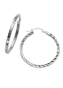 Paar Creolen Firetti "Schmuck Geschenk Silber 925 gl&auml;nzendes Design diamantiert" Gr. 30, silber (silberfarben), Ohrringe, Damen, 30, Silber 925 (Sterlingsilber), Paar Creolen