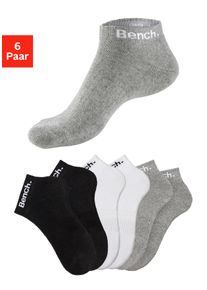 Sportsocken Bench., Damen, Gr. 47-48, schwarz-wei&szlig; (2x schwarz, 2x grau, meliert, 2x wei&szlig;), Baumwollmischung, unifarben, elastisch, Socken Sportsocken, Tennis Kurzsocken mit Halbfu&szlig;frottee, Topseller