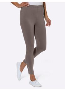 Leggings Classic Basics, Damen, Gr. 46, Normalgr&ouml;&szlig;en, grau (taupe), 95% Baumwolle, 5% Elasthan, unifarben, 7/8-L&auml;nge, Hosen Leggings