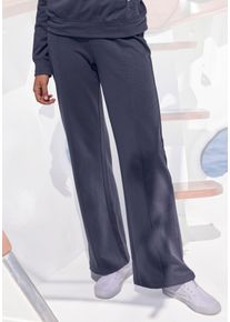 H.I.S. Relaxhose H.I.S, Damen, Gr. 44/46, N-Gr, blau (navy), Interlock, Obermaterial: 60% Baumwolle, 40% Polyester, unifarben, Basic, bequem lang, Hosen Relaxhose, im maritimen Stil, Loungeanzug, Topseller