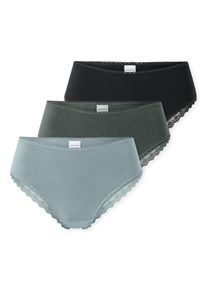Brasilslip Schiesser "Modern Multipacks", Damen, Gr. 38, sortiert 4, Single Jersey, Obermaterial: 95% Baumwolle, 5% Elasthan, k&ouml;rpernah, Unterhosen Brasilslip, Spitzenb&auml;nder, Single-Jersey, Baumwollmischung
