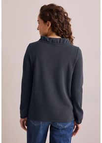 Langarmshirt Cecil, Damen, Gr. XS (36), blau (universal blau), Strick, Obermaterial: 46% Modal, 46% Polyester, 8% Elasthan, unifarben, regular fit taillenbedeckt, elastischer Bund, Shirts Langarmshirt, mit Funnelneck