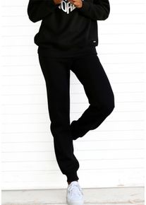 Relaxhose Buffalo, Damen, Gr. 44/46, N-Gr, schwarz, Sweatware, Obermaterial: 60% Baumwolle, 40% Polyester, unifarben, Basic, Basic lang, Hosen Relaxhose, in legerer Form mit Seitentaschen, Loungeanzug