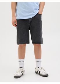 Jack & Jones Shorts JACK & JONES JUNIOR "JJITONY relaxed fit mit mittlerer Bundh&ouml;he", Jungen, Gr. 128, N-Gr, schwarz (schwarz denim), Web, Obermaterial: 100% Baumwolle, unifarben, relaxed fit knielang, Hosen Shorts, unifarben, modisch, relaxed fit, Web