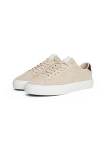 Sneaker Tommy Hilfiger "PREMIUM DRESS CUPSOLE SUEDE", Herren, Gr. 44, beige, Veloursleder, Schuhe Sneaker, Freizeitschuh, Halbschuh, Schn&uuml;rer mit seitlicher Logopr&auml;gung