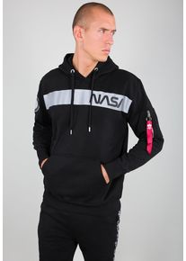Hoodie Alpha Industries "NASA RS Hoodie", Herren, Gr. S, schwarz, Obermaterial: 80% Baumwolle, 20% Polyester, regular fit, Sweatshirts Hoodie