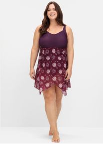 Badekleid sheego by Joe Browns, Damen, Gr. 40, Cup D, lila (beere, gemustert), Elasthan, Badeanz&uuml;ge Badekleid
