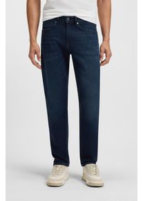 Tapered-fit-Jeans BOSS Orange "ONYX", Herren, Gr. 34, L&auml;nge 32, blau (dunkelblau406), Denim/Jeans, Obermaterial: 98% Baumwolle, 2% Elasthan, unifarben, gerade, unten schmal lang, Jeans Tapered-fit-Jeans, in 5-Pocket-Form, komfortabler Stretch-Denim
