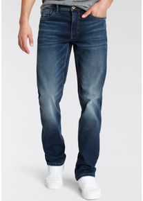 Straight-Jeans AJC, Herren, Gr. 38, L&auml;nge 36, blau (dunkelblau), Denim/Jeans, Obermaterial: 98% Baumwolle, 2% Elasthan, unifarben, normal lang, Jeans Straight-Jeans, gerade geschnitten, Used-Look-Waschung, niedrige Leibh&ouml;he