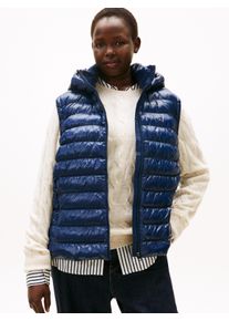 Steppweste Tommy Hilfiger Curve "CRV LW PADDED SLIM VEST", Damen, Gr. 46, schwarz night navy, Steppware, Obermaterial: 100% Nylon. Futter: 100% Polyamid. Wattierung: 100% Polyester, unifarben, slim fit, Westen Steppweste, in gro&szlig;en Gr&ouml;&szlig;en, mit Kapuze