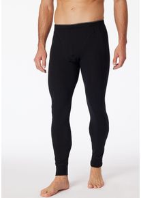 Lange Unterhose Schiesser "95/5", Herren, Gr. 6, schwarz (000, schwarz), Single Jersey, Obermaterial: 95% Baumwolle, 5% Elasthan, unifarben, eng, Unterhosen Lange Unterhose, mit innen liegendem Webgummibund