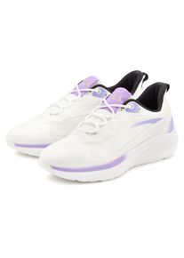 active by Lascana Sneaker LASCANA ACTIVE "Turnschuhe", Damen, Gr. 38, schwarz-wei&szlig; (wei&szlig;, schwarz, flieder), Obermaterial: 50% Lederimitat, 50% Textilmaterial. Decksohle: 100% Textilmaterial. Futter: 100% Textilmaterial. Laufsohle: 100% Synthetik, Mesh, mehrfarbig, Basic, Schuhe Sneaker, mit modischen Farbdetails VEGAN