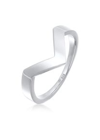 Silberring Elli Premium "Ring V-Form Basic 925 Silber" Gr. 58, silber, Fingerringe, Damen, 58, Silber 925 (Sterlingsilber), Silberring