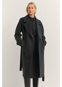 Trenchcoat Bugatti "Loose Fit", Damen, Gr. 46, 280, dunkelgrau, 70% Wolle, 20% Polyester, 10% Polyamid, unifarben, loose fit, M&auml;ntel Trenchcoat, Oversized, Flexcity Stretch mit Bindegurt