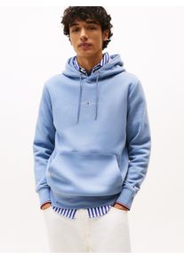 Hoodie Tommy Hilfiger "TOMMY LOGO TIPPED HOODY", Herren, Gr. M, blau (brisk blau), Sweatware, Obermaterial: 63% Baumwolle, 37% Polyester, regular fit h&uuml;ftlang, Rippstrickb&uuml;ndchen kontrastfarben, Sweatshirts Hoodie, Tommy-Tape innen am Ausschnitt, Flag-Stickerei am &Auml;rmel