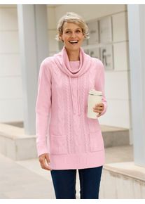 Longpullover Classic Basics "Longpullover", Damen, Gr. 38, lila (hortensie), 100% Polyacryl, gemustert, unifarben, Pullover Longpullover