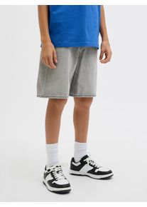 Jack & Jones Shorts JACK & JONES JUNIOR "JJITONY JJORIGINAL SHORTS MF 928 SN JNR", Jungen, Gr. 134, N-Gr, grau (grau denim), Web, Obermaterial: 100% Baumwolle, unifarben, relaxed fit knielang, Hosen Shorts