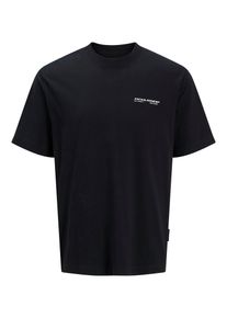 Jack & Jones Print-Shirt JACK & JONES "JCOCALMA BACK PRINT TEE SS CREW NECK", Herren, Gr. XS, schwarz, Jersey, Obermaterial: 100% Baumwolle, bedruckt, regular fit taillenbedeckt, Rundhals, gerader Abschluss, Shirts Print-Shirt, mit Backprint