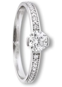 Goldring ONE ELEMENT "Zirkonia Ring aus 333 Wei&szlig;gold" Gr. 50, silber, Fingerringe, Damen, 50,mit Zirkonia, Wei&szlig;gold 333, Goldring