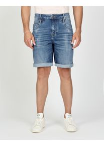 Jeansshorts Gang "94MARCO", Herren, Gr. 36, N-Gr, rodeouse, Denim/Jeans, Obermaterial: 90% Baumwolle, 8% Polyester, 2% Elasthan, Destroyed-Effekte, relaxed fit kniefrei, Jeans Jeansshorts, mit Doppelbunddetail, Relaxed Fit