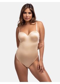 Stringbody Dorina "Sublime Sculpt", Damen, Gr. 75, Cup A, beige, Obermaterial: 79% Polyamid, 17% Elasthan, 4% Polyester, unifarben, Bodys Stringbody, Mit abnehmbaren Tr&auml;gern