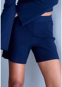 Shorts Copenhagen Studios, Damen, Gr. 44/46, N-Gr, marine, Rippstrick, Obermaterial: 50% Viskose, 28% Polyester, 22% Nylon, unifarben, bequem ca. Mitte Oberschenkel, Hosen Shorts, aus hochwertigem Rippstrick, Loungewear