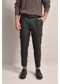 Bundfaltenhose Bugatti, Herren, Gr. 40, L&auml;nge 32, braun, 78% Polyester, 16% Viskose, 4% Wolle, 2% Lyocell, unifarben, gerade, unten schmal, Hosen Bundfaltenhose, besonders soft