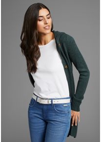 Lederg&uuml;rtel Laura Scott, Damen, Gr. 11,5, wei&szlig;, Rindsleder, unifarben mit Farbeinsatz, G&uuml;rtel Lederg&uuml;rtel, f&uuml;r Damen im feminin zeitlosem Design - NEW - bis Gr.135, Topseller