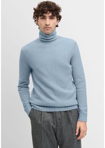Strickpullover Cinque "CIZINO", Herren, Gr. S, blau (hellblau), Strick, Obermaterial: 80% Baumwolle, 16% Polyamid, 4% Elasthan, regular fit normal, hoch geschlossener Ausschnitt, eingesetzt B&uuml;ndchen, Pullover Strickpullover, regular fit, Rollkragen