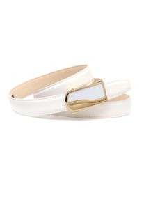 Lederg&uuml;rtel Anthoni Crown, Damen, Gr. 80, wei&szlig;, Leder, unifarben, G&uuml;rtel Lederg&uuml;rtel