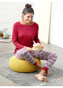 w&auml;schepur Schlafanzug W&Auml;SCHEPUR, Damen, Gr. 44/46, rot (kirsche, gemustert), 95% Viskose, 5% Elasthan, Homewear-Sets Schlafanzug