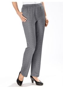Jerseyhose Classic Basics, Damen, Gr. 46, Normalgr&ouml;&szlig;en, grau (grau, gemustert), 100% Polyester, gemustert, lang, Hosen Jerseyhose