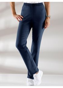 Dehnbund-Jeans Classic Basics, Damen, Gr. 46, Normalgr&ouml;&szlig;en, blau (dunkelblau), 81% Baumwolle, 17% Polyester, 2% Elasthan, unifarben, lang, Jeans Dehnbund-Jeans