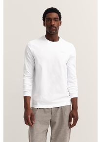 Longsweatshirt Bugatti "Rundhals", Herren, Gr. XL, wei&szlig; (10, wei&szlig;), Jersey, 100% Baumwolle, unifarben, normal, Rundhals, Sweatshirts Longsweatshirt, im Modern Fit aus Baumwolle