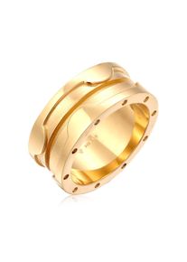 Silberring Elli "Ring Bandring Markant Chunky Style 925 Sterling Silber" Gr. 52, gold, Fingerringe, Damen, 52, Silber 925 (Sterlingsilber), Silberring