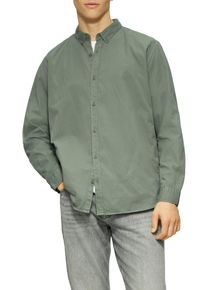 Langarmhemd QS, Damen, Gr. XL, N-Gr, gr&uuml;n (olive), Twill, Obermaterial: 100% Baumwolle, unifarben, regular fit normal, ohne Ausschnitt, Manschette, Hemden Langarmhemd, mit Manschetten